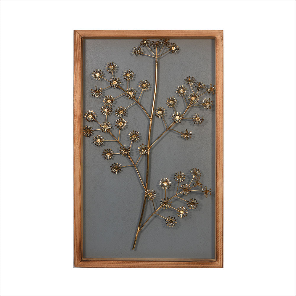 HANDMADE METAL FLOWERS ENCASED IN WOODEN Frame