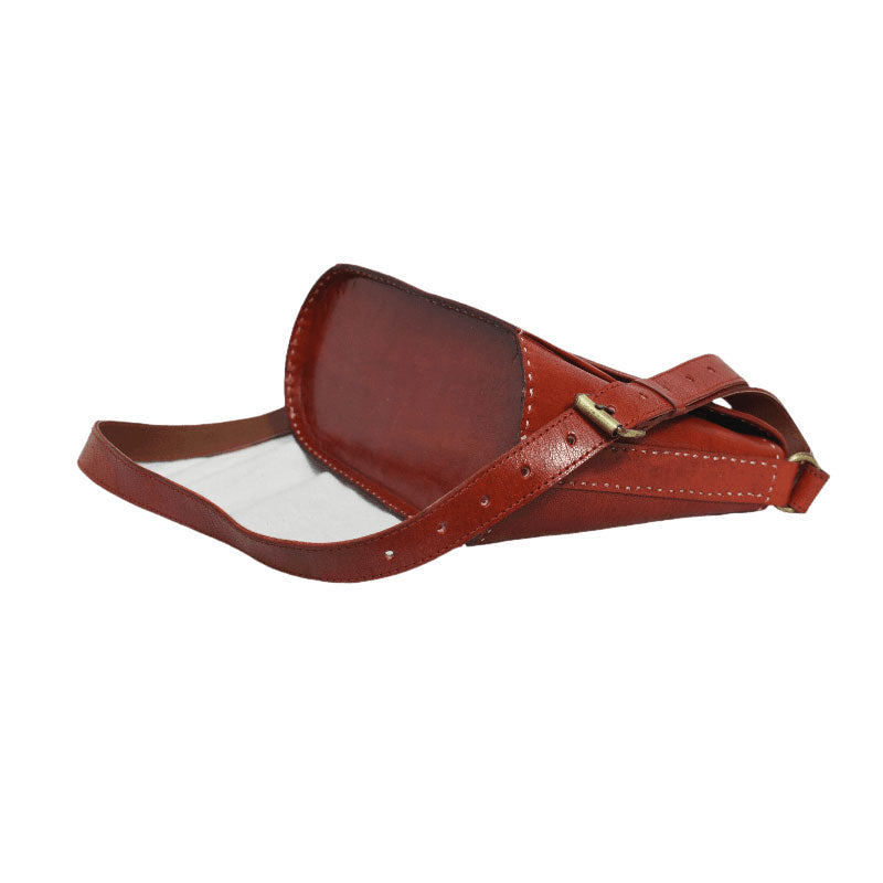 Brown Leather Shoulder Bag with Abla Design