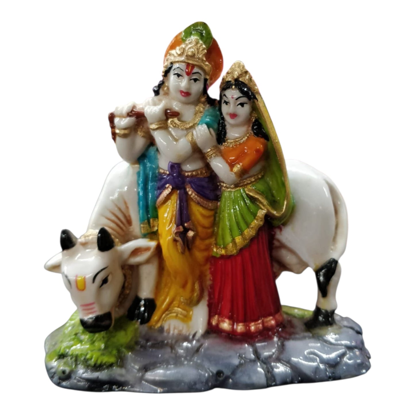 Krishna Radha with Cow Murti