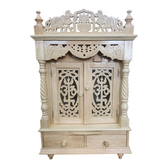 Handmade Sevan Wood Temple with Trishul, Aum Door (CMSW15)