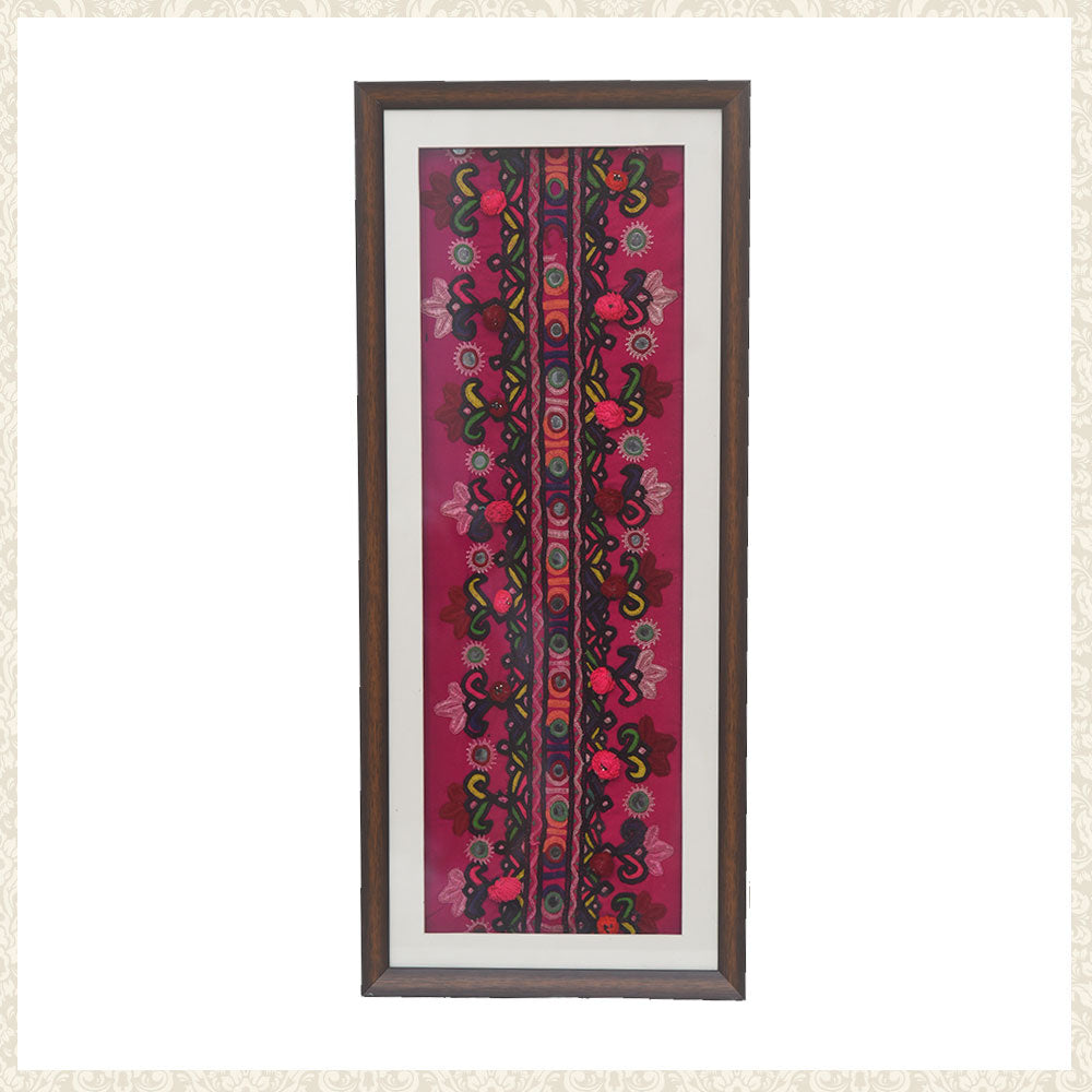 Vintage Thread Fabric work Art Frame