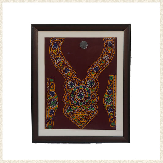 Vintage thread work blouse piece frame