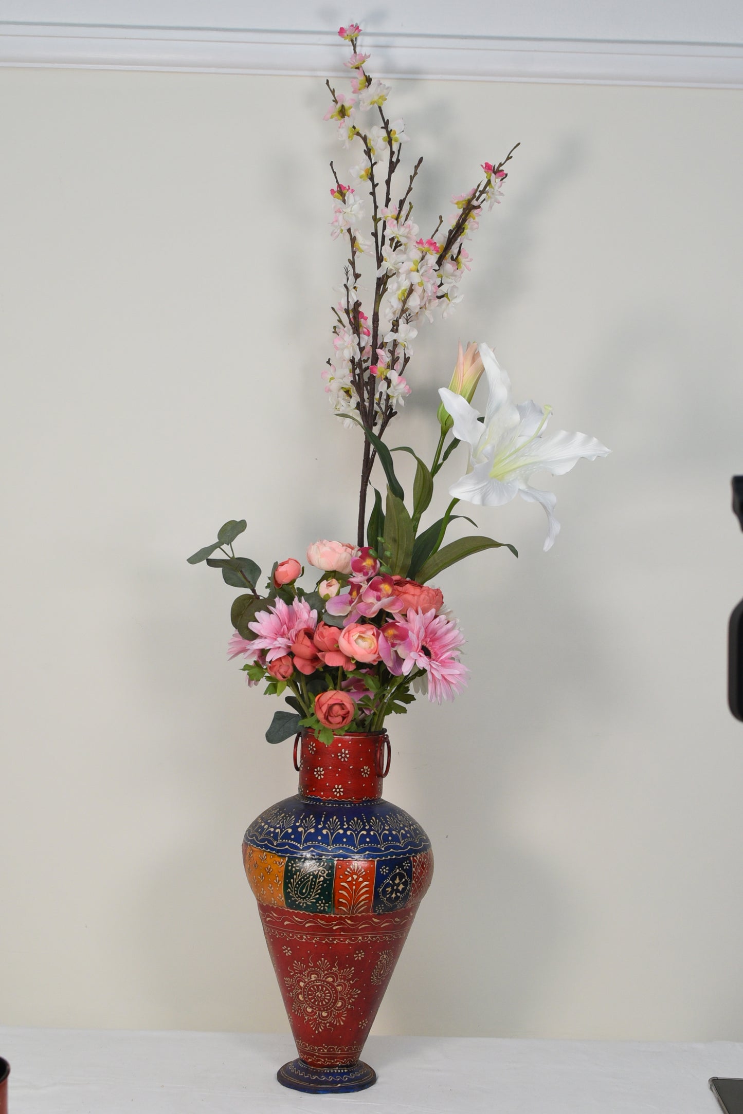 Metal Flower Vase in Multi Colour