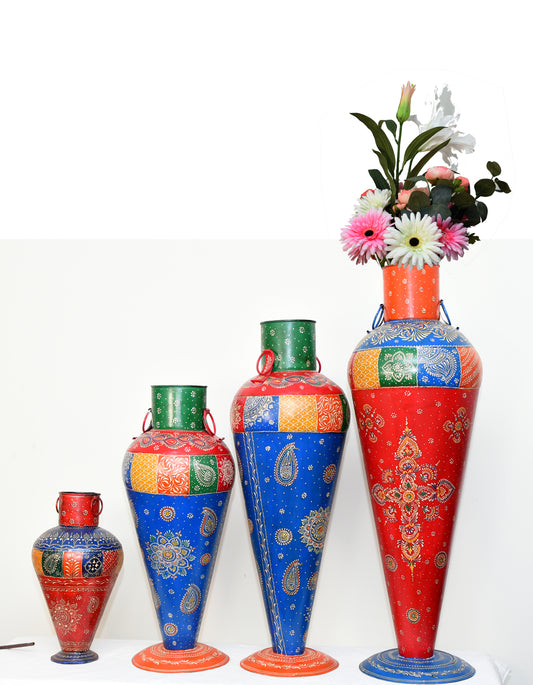 Metal Flower Vase in Multi Colour