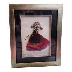 Vintage Traditional Fabric Doll Framed