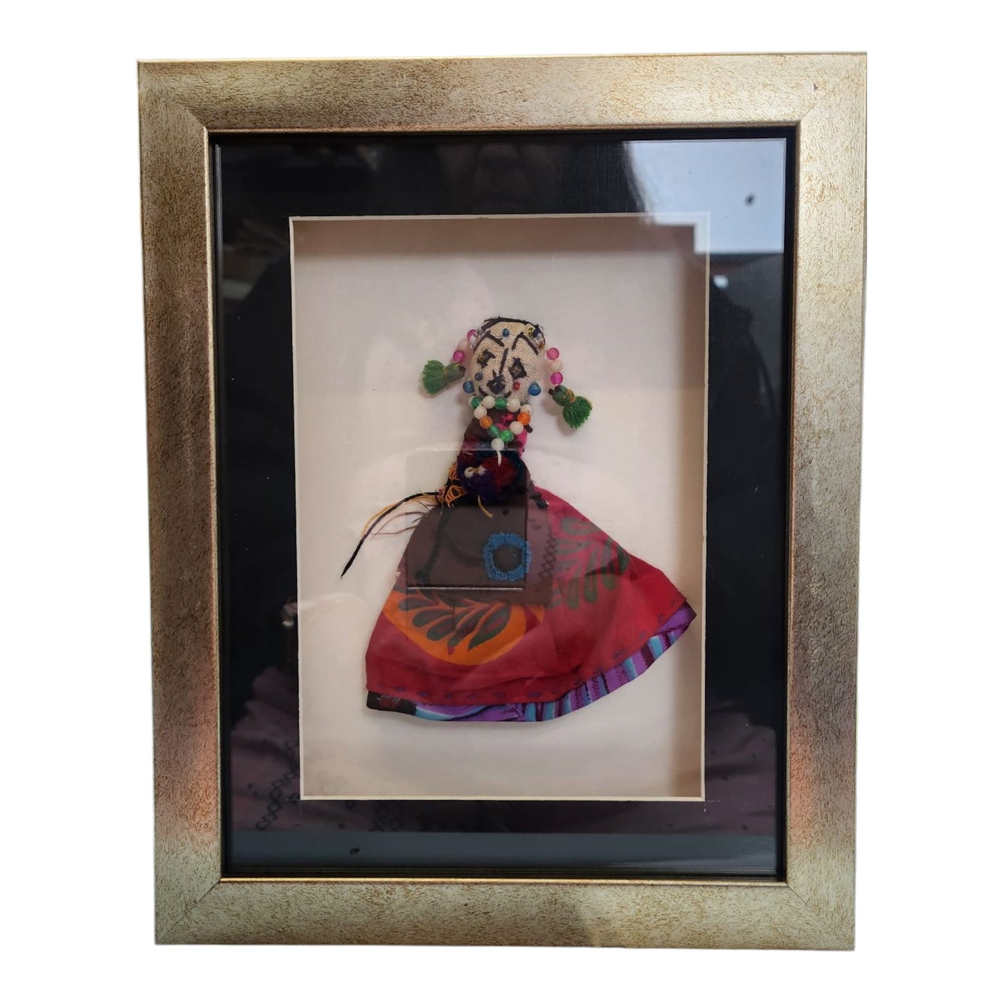 Vintage Traditional Fabric Doll Framed