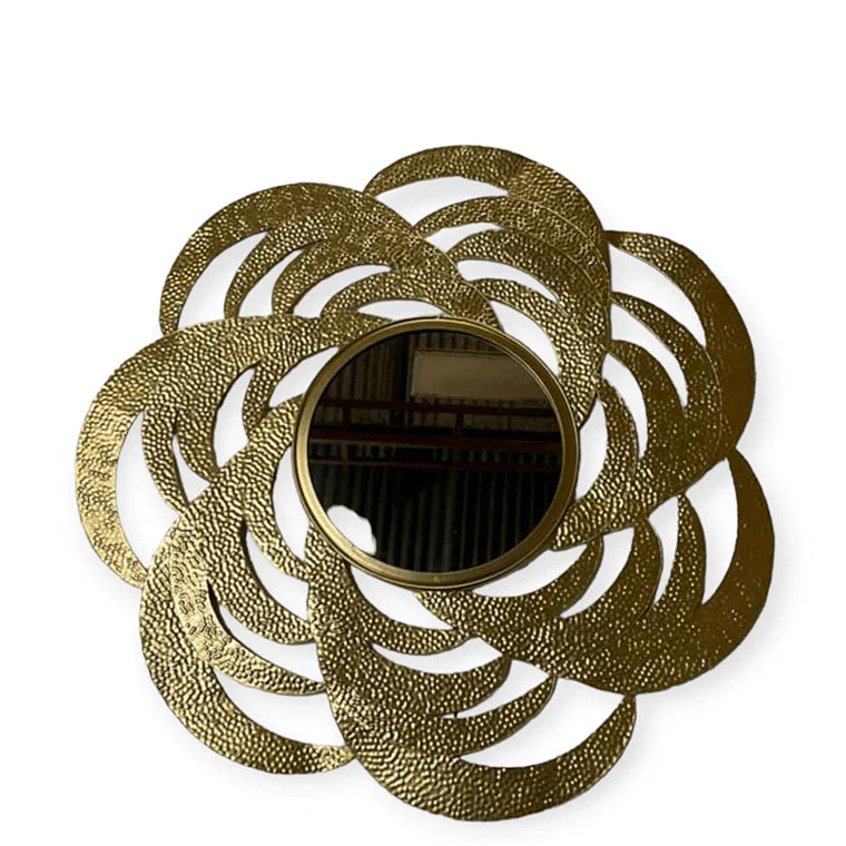 Handcarved Mirror Shaped Like Flower