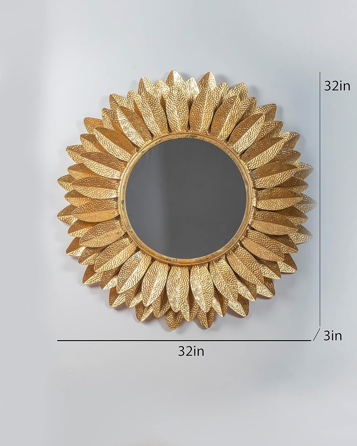 Handcarved Sunflower Mirror
