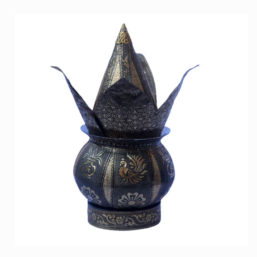 Oxidised Coconut with Leaf available in gold