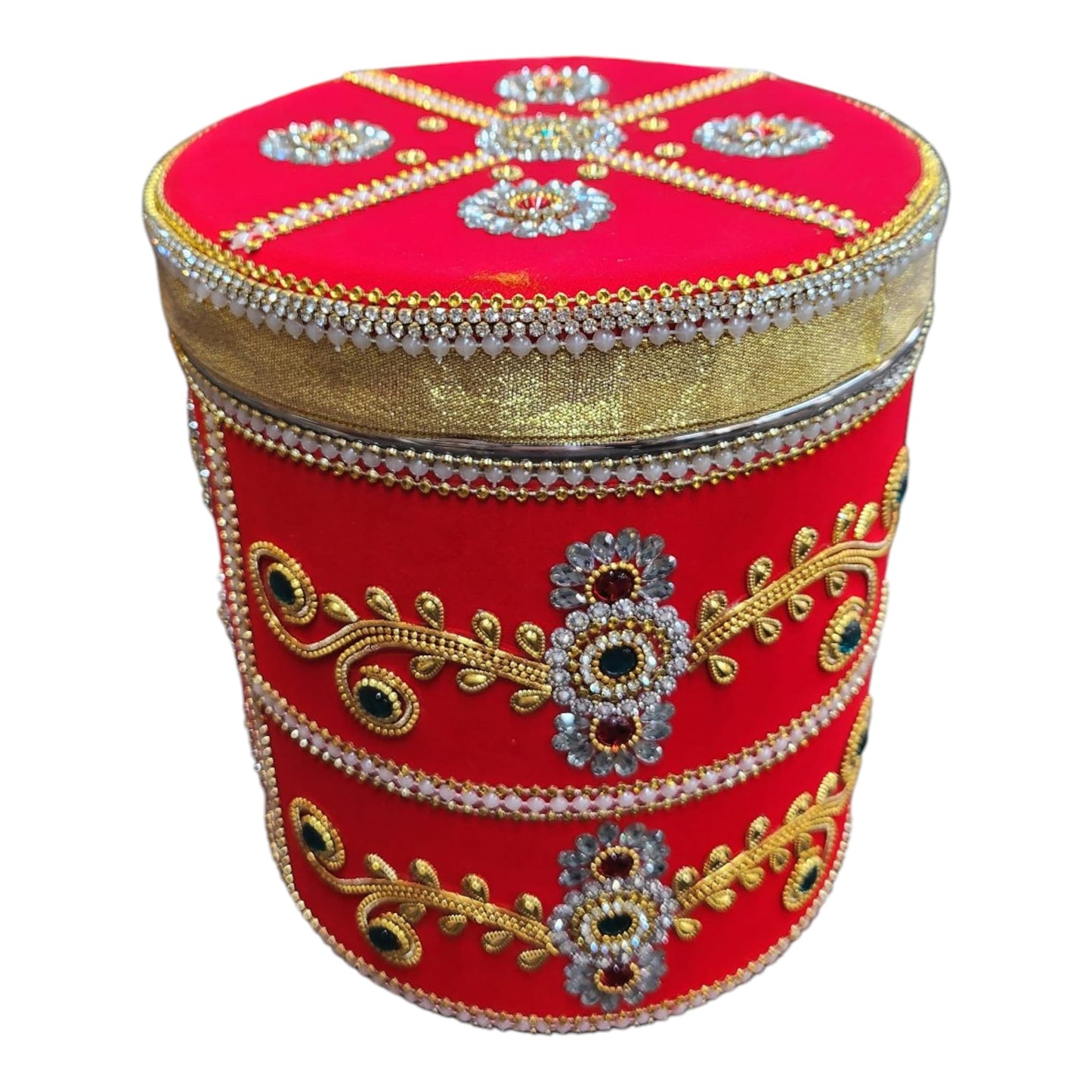 Decorated Stainless Steel Dabba/Decorative Box/Dabba/Indian Wedding Gift Box/Dry Fruit Box Decorated Container Handmade Box