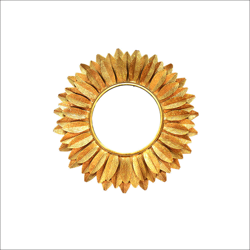 Handcarved Sunflower Mirror