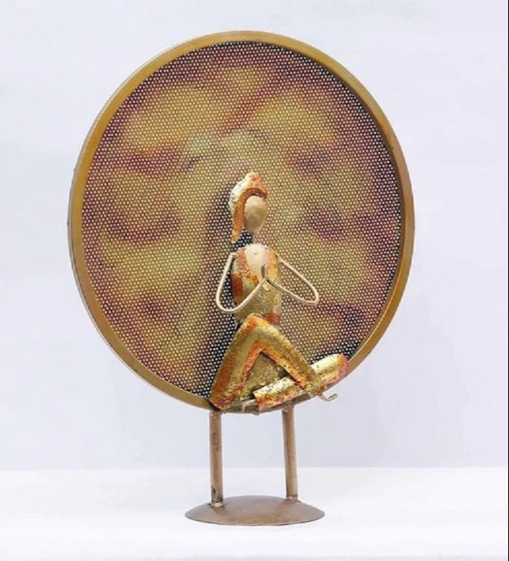 Metal Table Decor of a Lady in a Yoga position HANDS in PRAYER POSITION