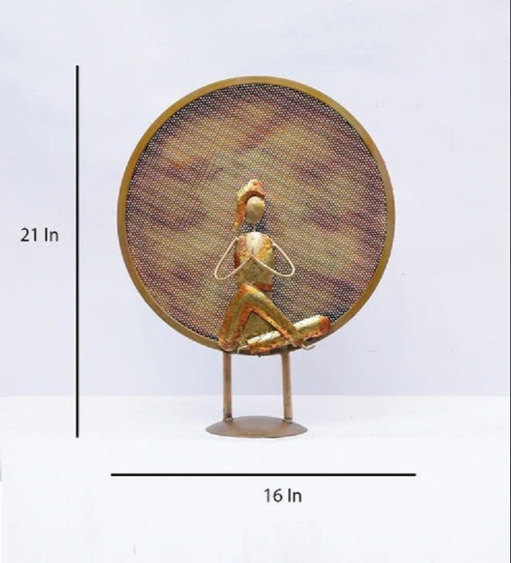 Metal Table Decor of a Lady in a Yoga position HANDS in PRAYER POSITION