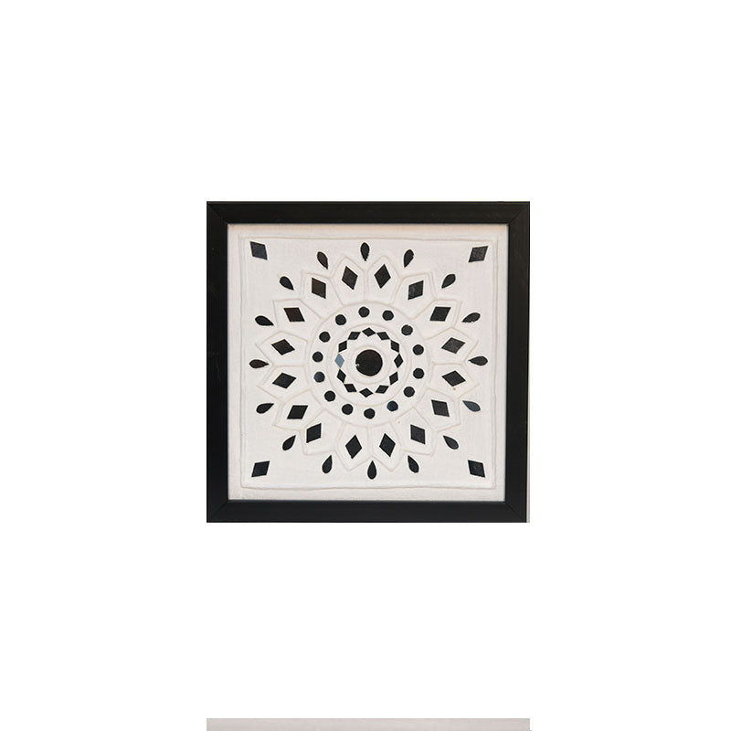 Lippan Art Wall Frame with Mud Design With Glass Chips