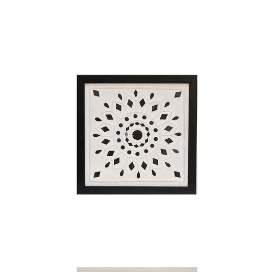 Lippan Art Wall Frame with Mud Design With Glass Chips