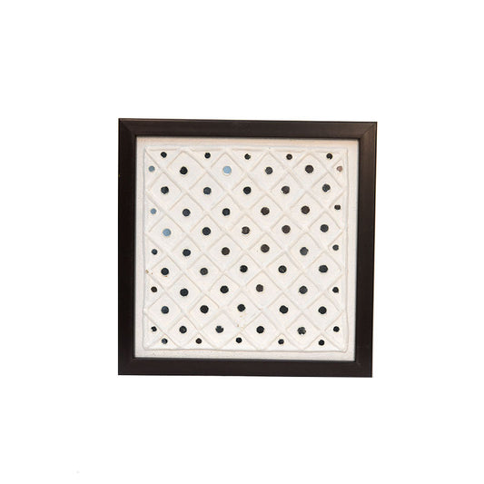 Lippan Art Wall Frame with round mirrors in white background