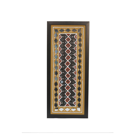 Lippan Art Wall Frame with Mud Design With Glass Chips BLACK & BROWN