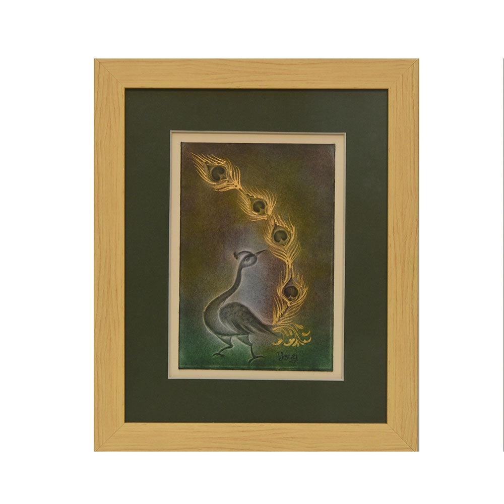 Nail Art Framed with a Peacock