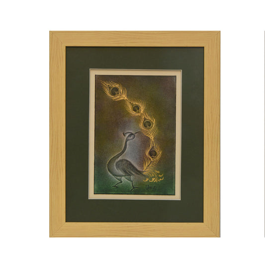 Nail Art Framed with a Peacock