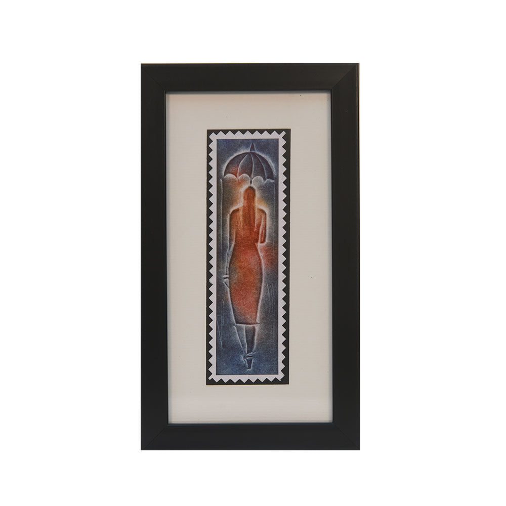 Nail Art Framed Lady with Umbrella