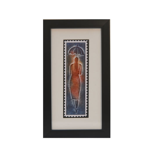 Nail Art Framed Lady with Umbrella