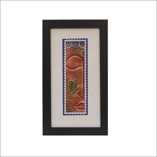 Nail Art Framed with Face with Leaf tear drop