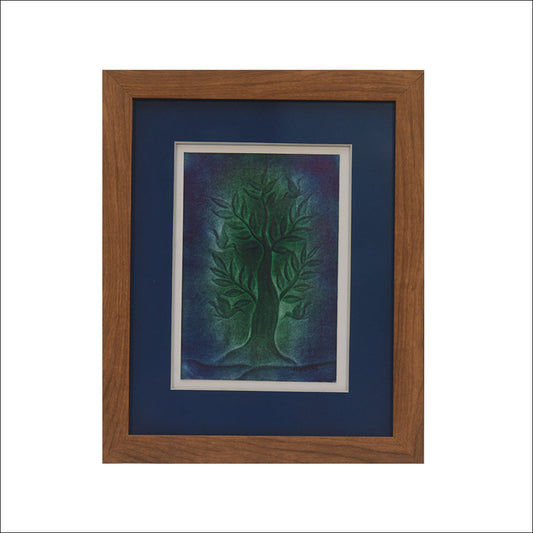 Nail Art Framed with Green Tree