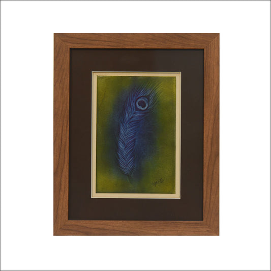 Nail Art Framed Peacock Leaf