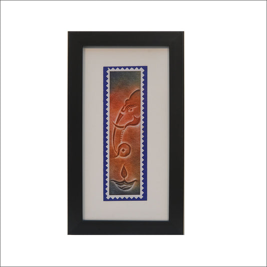 Nail Art Framed with Elephant Face Lit Diya