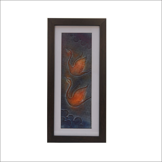 Nail Art Framed Flying Swans
