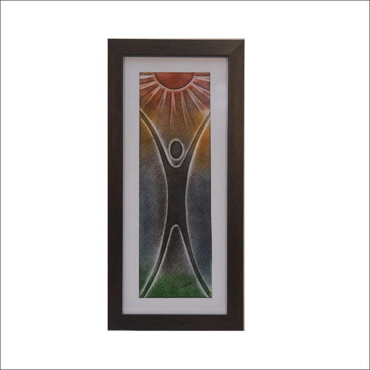 Nail Art Framed with man stretching in the sun
