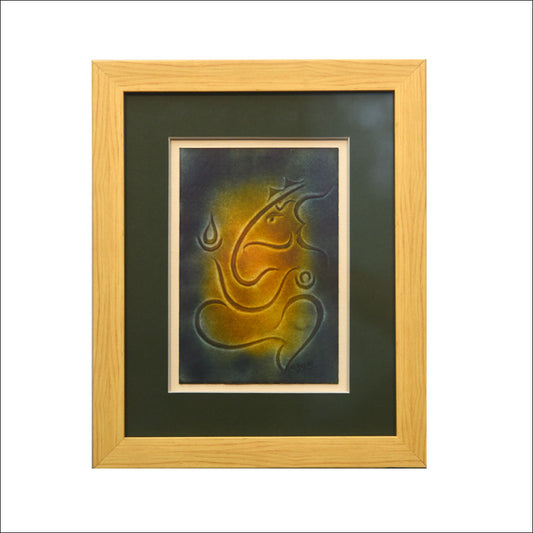 Lord Ganesha Nail Art Frame IN YELLOW