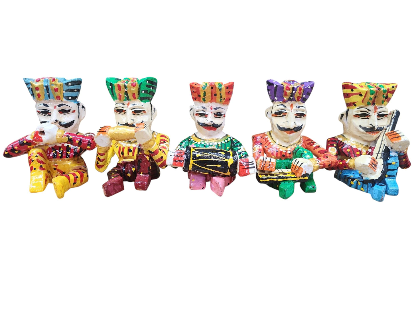 Rajasthani Wood Carved Musicians Small