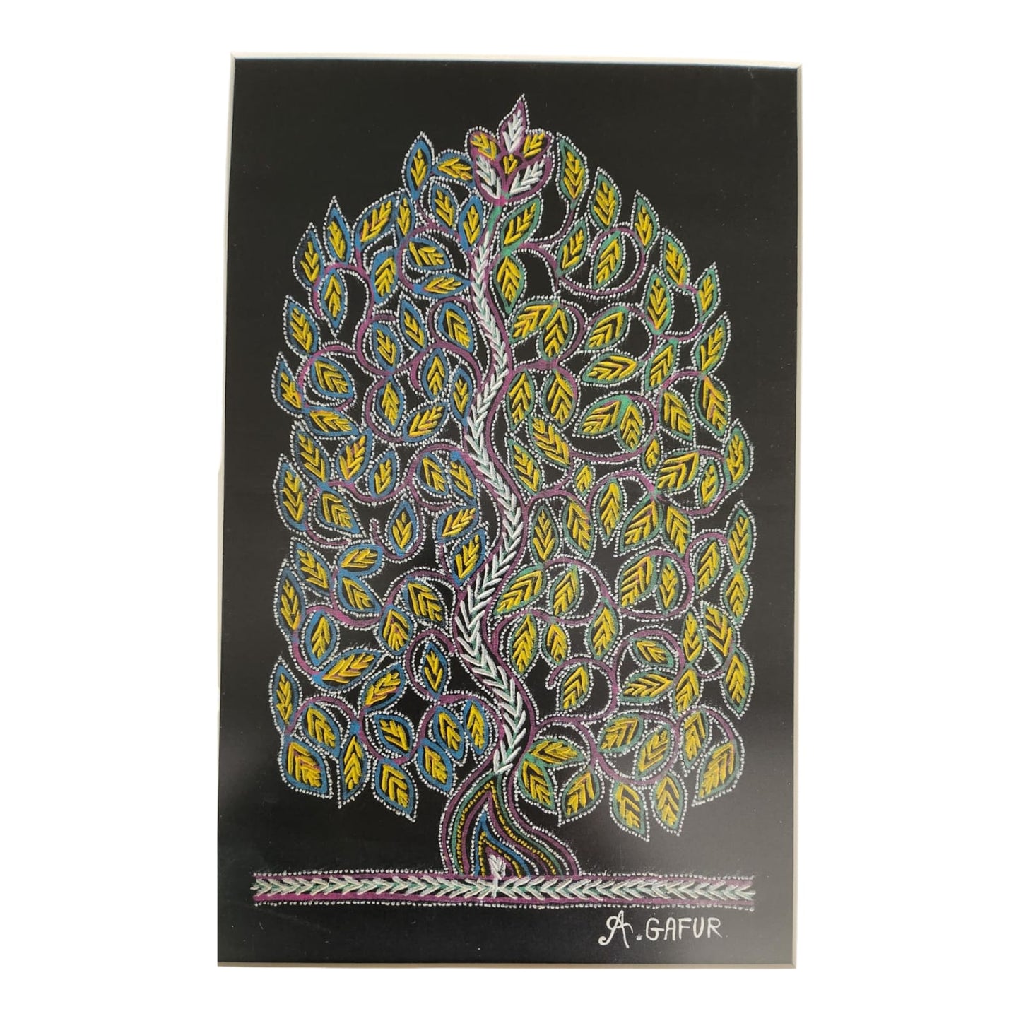 Beautiful Rogan Art Free Hand Design by Abdul Gafur