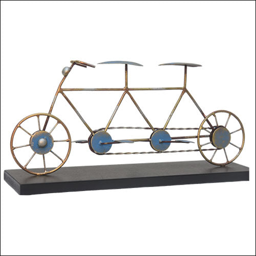 Metal Sculpture Table Decor of a Tandem Bicycle