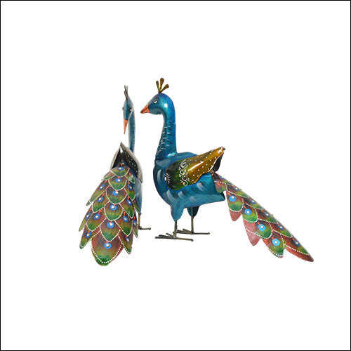 Metal Standing Peacock