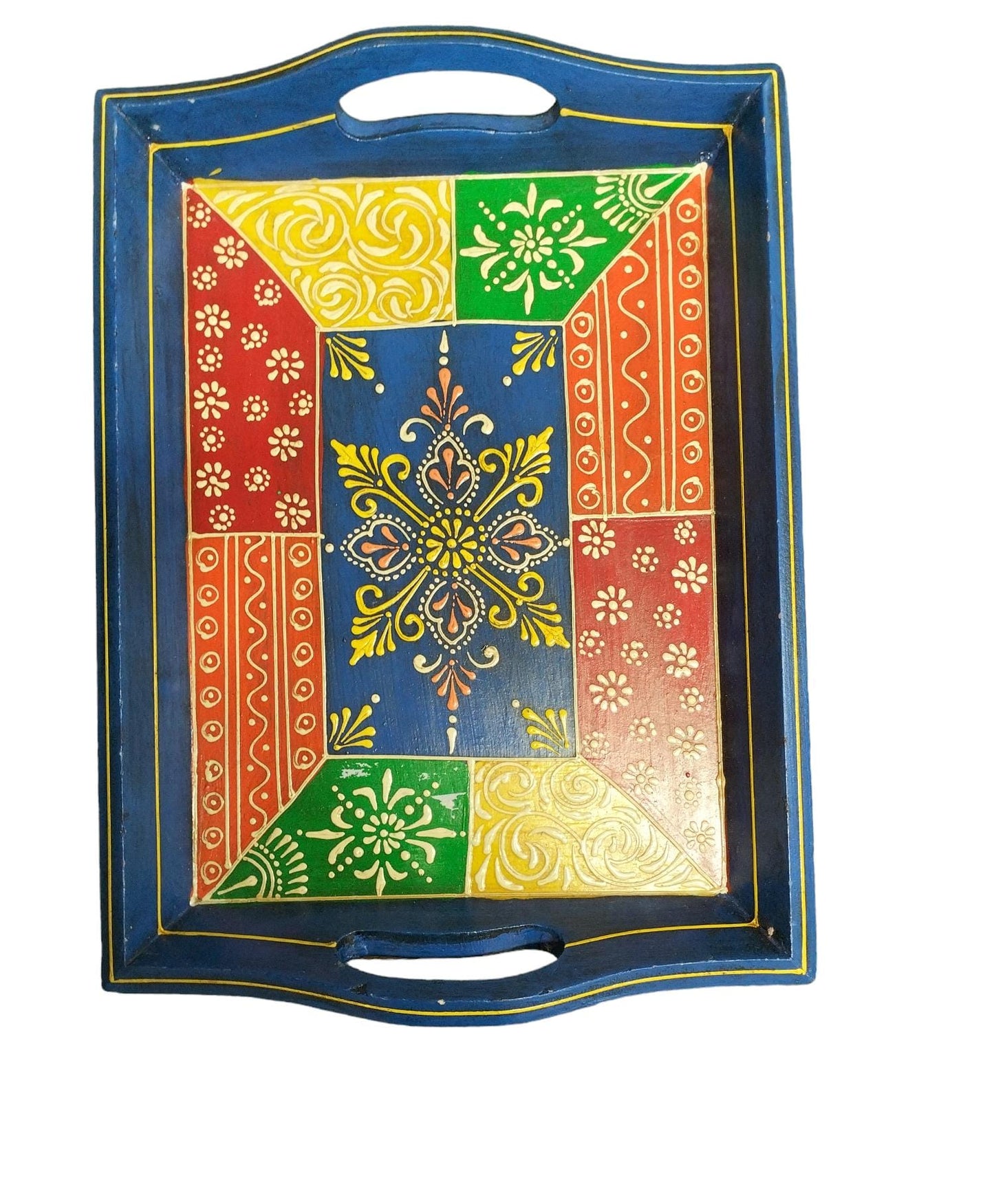 Hand-Painted Wooden Serving Trays