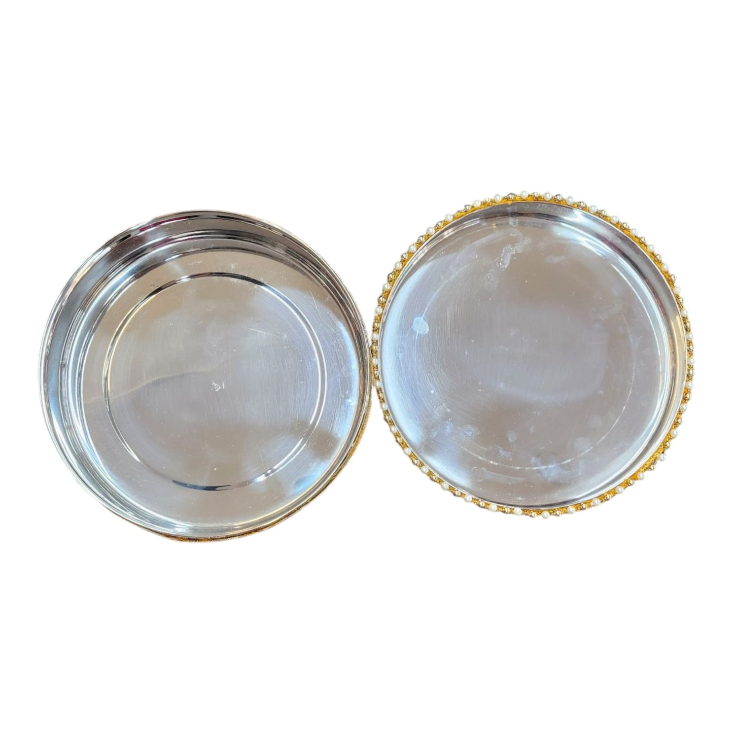 Decorated Stainless Steel Papad Dabba/Decorative Box/Dabba/Indian Wedding Gift Box/Dry Fruit Box Decorated Container Handmade Box