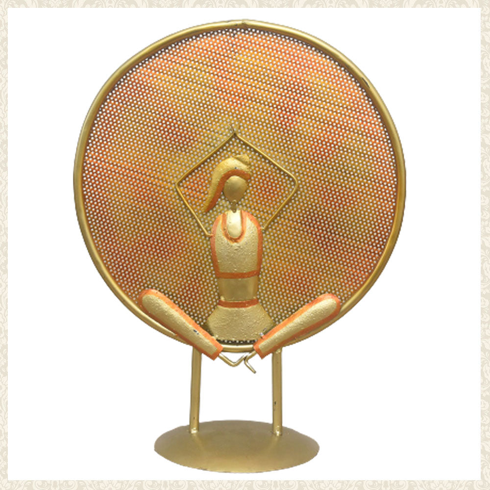 Metal Table Decor of a Lady in a Yoga position HANDS ABOVE HEAD