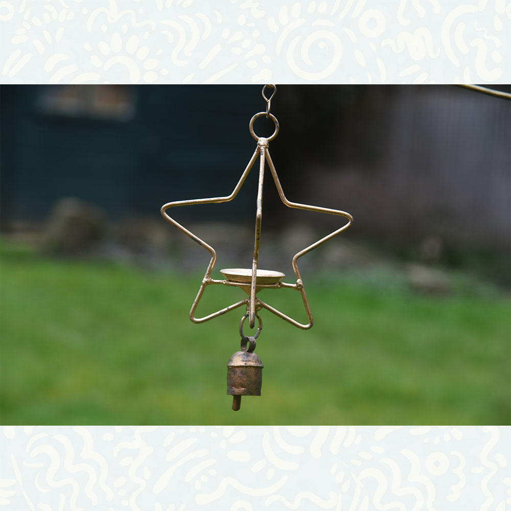 Star Shaped Tea light Bell Art Wind Chime