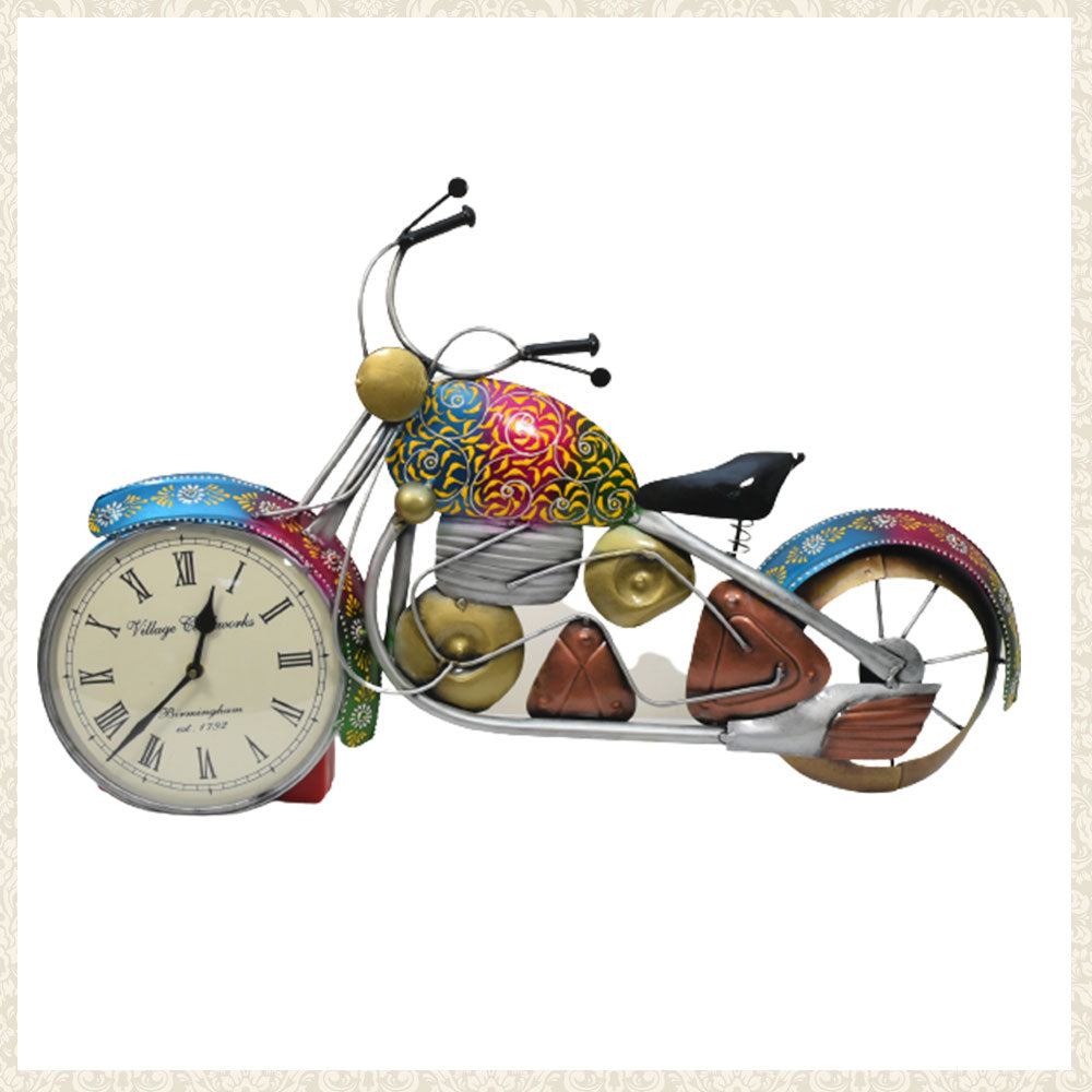 Multicolour Handmade Bike with Clock