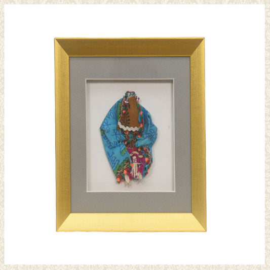 Vintage Fabric Doll in frame