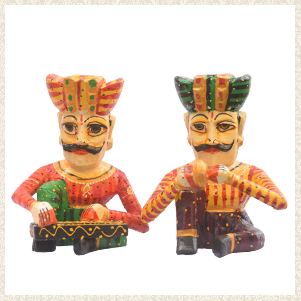 Handcrafted Rajasthani Musicians – Folk Art (Large)