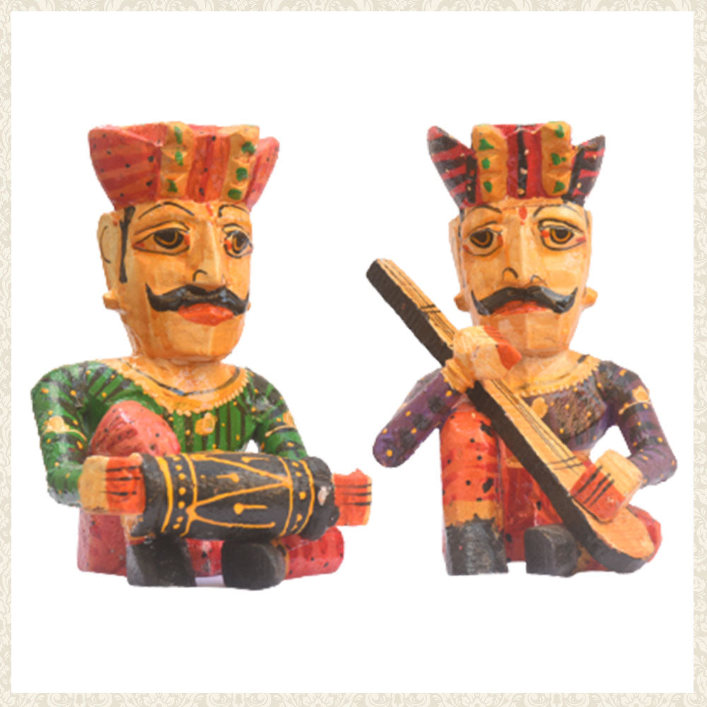 Handcrafted Rajasthani Musicians – Folk Art (Large)
