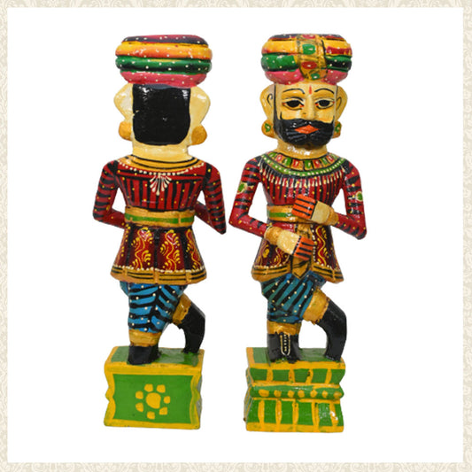 Rajasthani Wood Carving: Decorative Guardsman Sculpture small