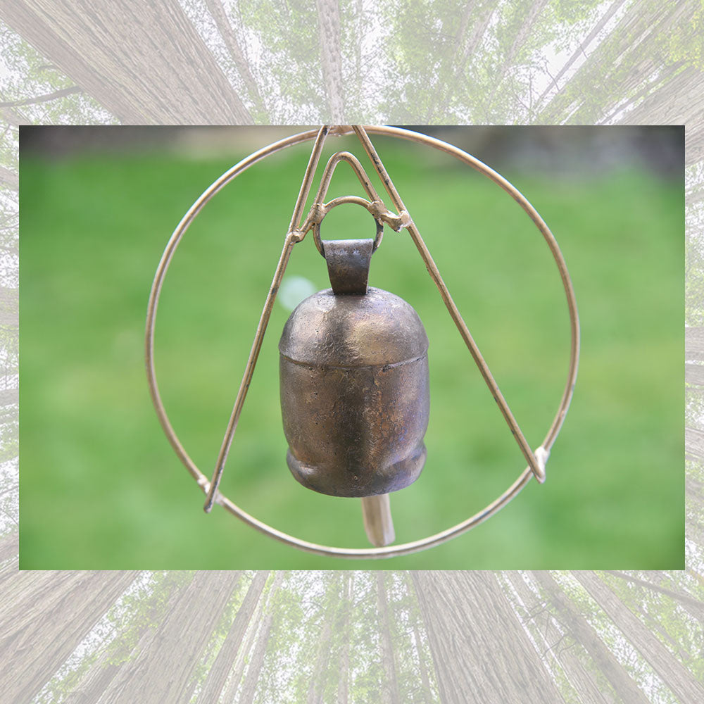 Hanging Round Single Copper Bell Art