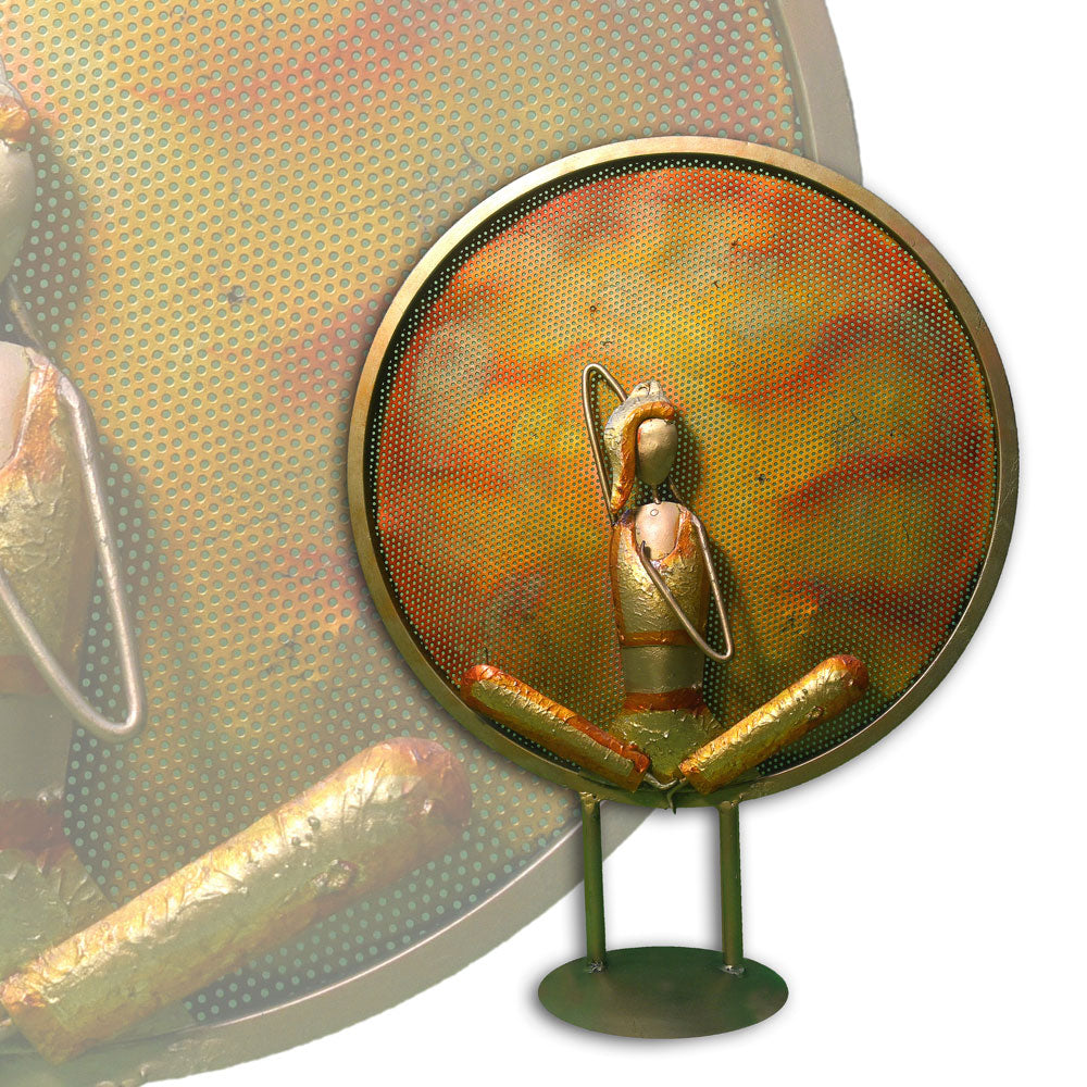 Metal Table Decor of a Lady in a Yoga position
