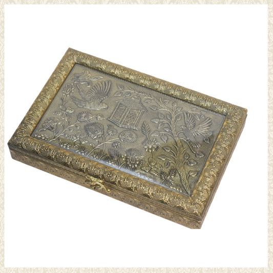 Oxidised Gold Box with Embossed Scene