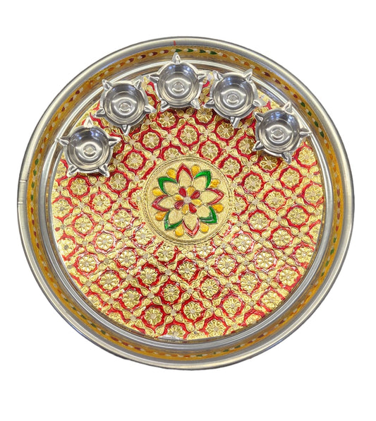 5 Diya Aarti/Puja Thali