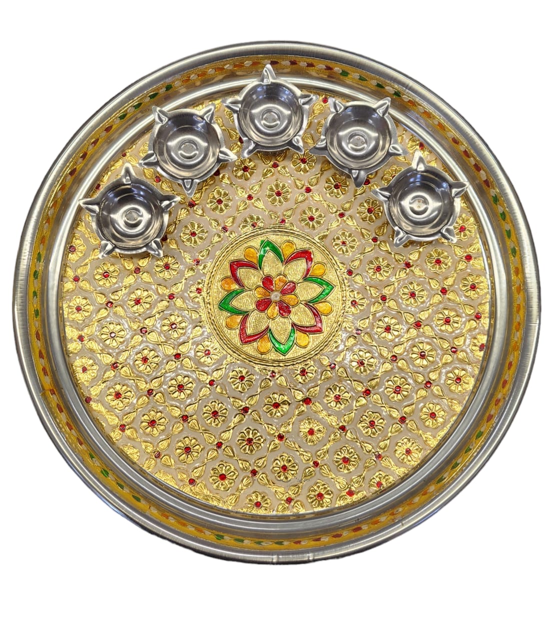 5 Diya Aarti/Puja Thali